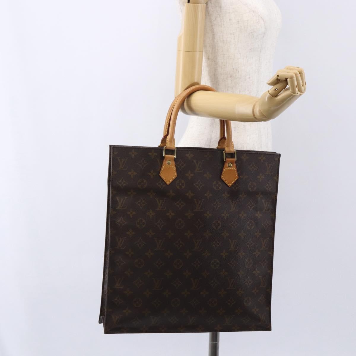 LOUIS VUITTON Monogram Sac Plat Hand Bag M51140 LV Auth 154802