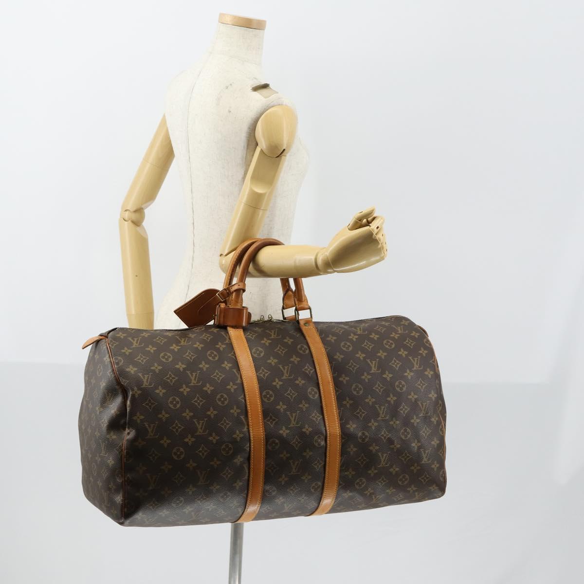 LOUIS VUITTON Monogram Keepall 55 Boston Bag M41424 LV Auth 154809