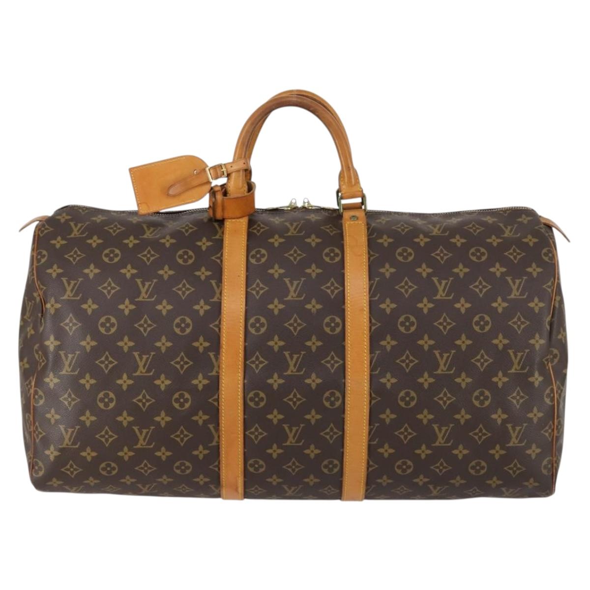 LOUIS VUITTON Monogram Keepall 55 Boston Bag M41424 LV Auth 154809