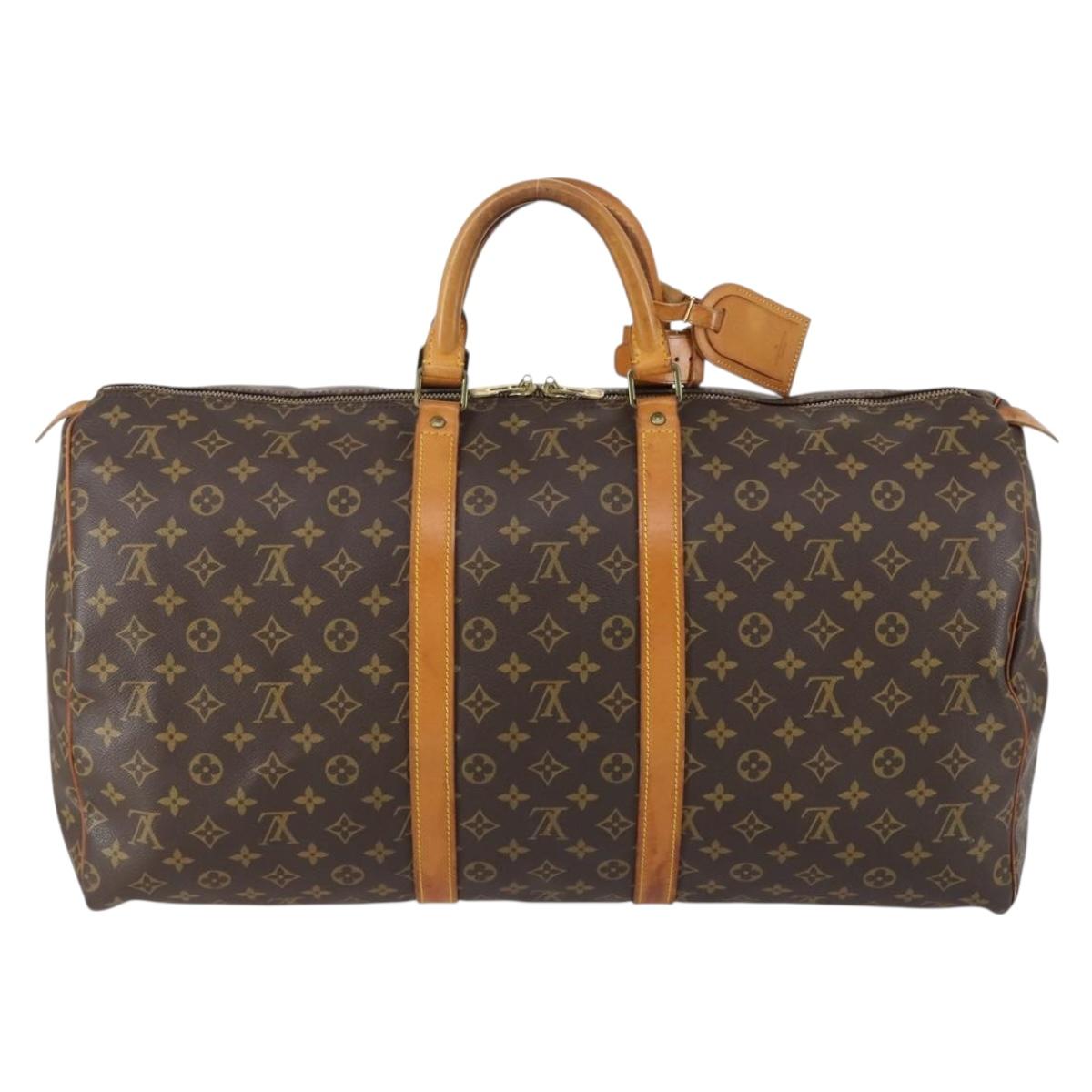 LOUIS VUITTON Monogram Keepall 55 Boston Bag M41424 LV Auth 154809