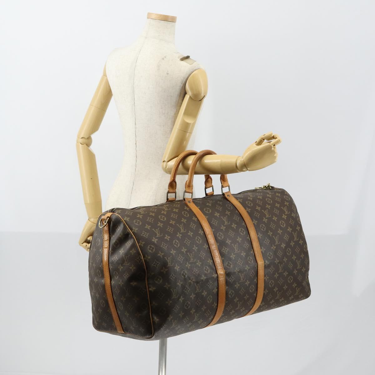 LOUIS VUITTON Monogram Keepall Bandouliere 60 Boston Bag M41412 LV Auth 154810