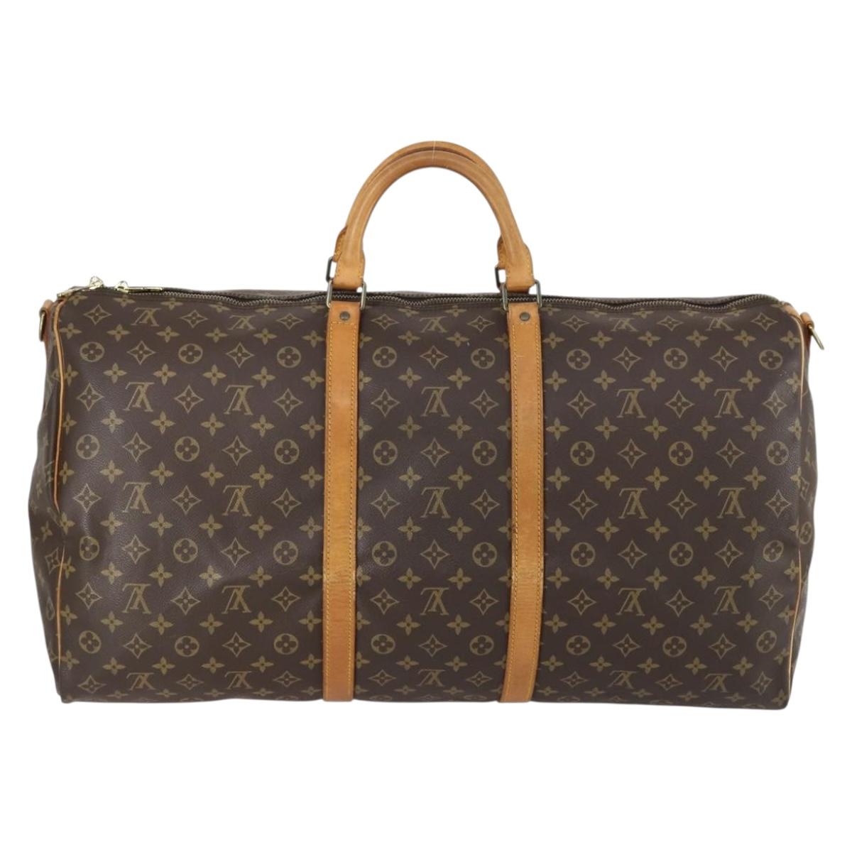 LOUIS VUITTON Monogram Keepall Bandouliere 60 Boston Bag M41412 LV Auth 154810