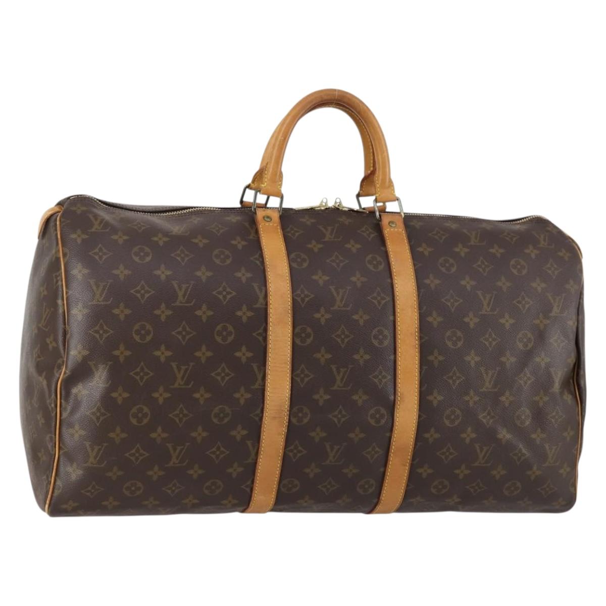 LOUIS VUITTON Monogram Keepall 55 Boston Bag M41424 LV Auth 154811