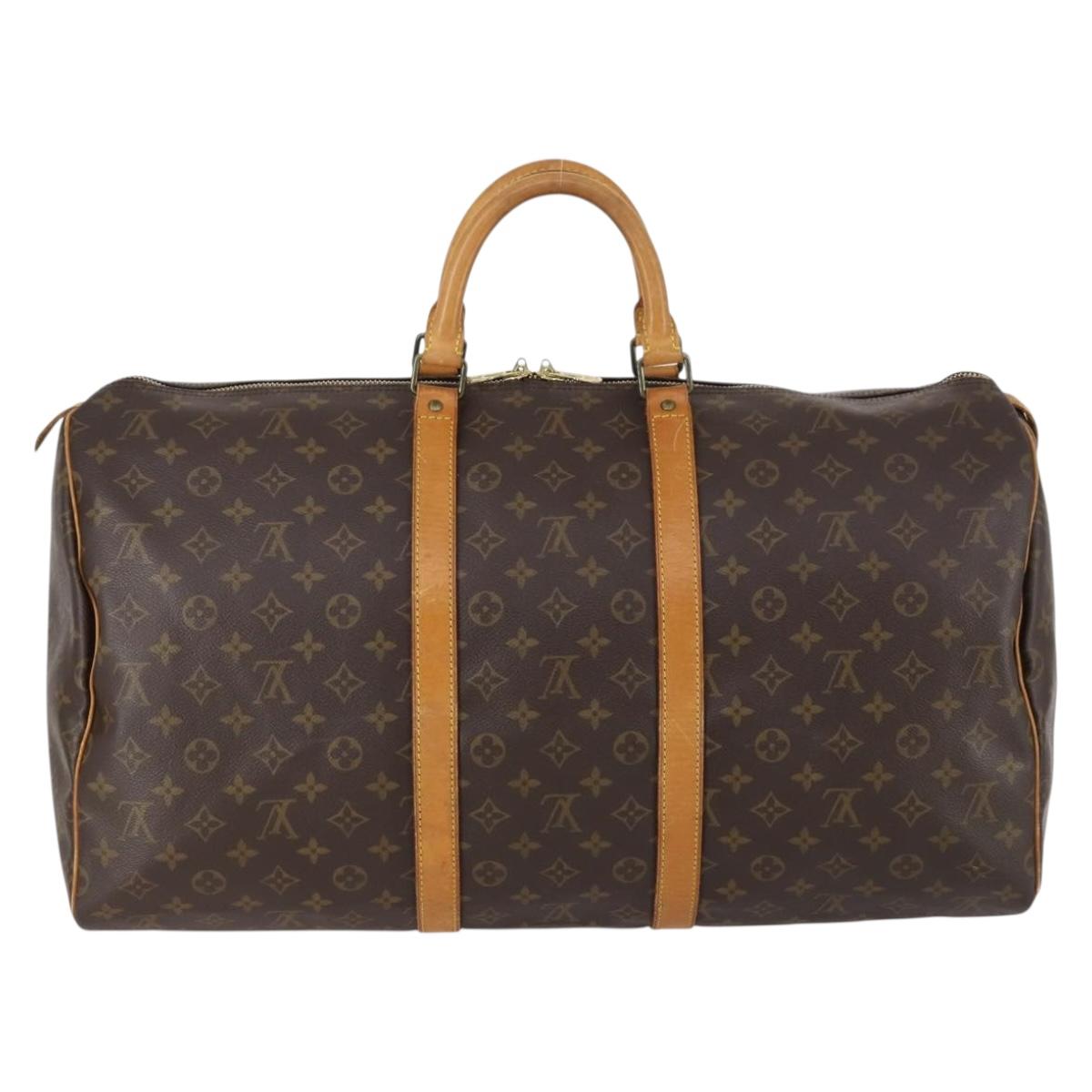LOUIS VUITTON Monogram Keepall 55 Boston Bag M41424 LV Auth 154811