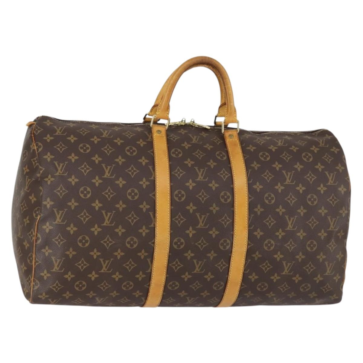 LOUIS VUITTON Monogram Keepall 55 Boston Bag M41424 LV Auth 154818