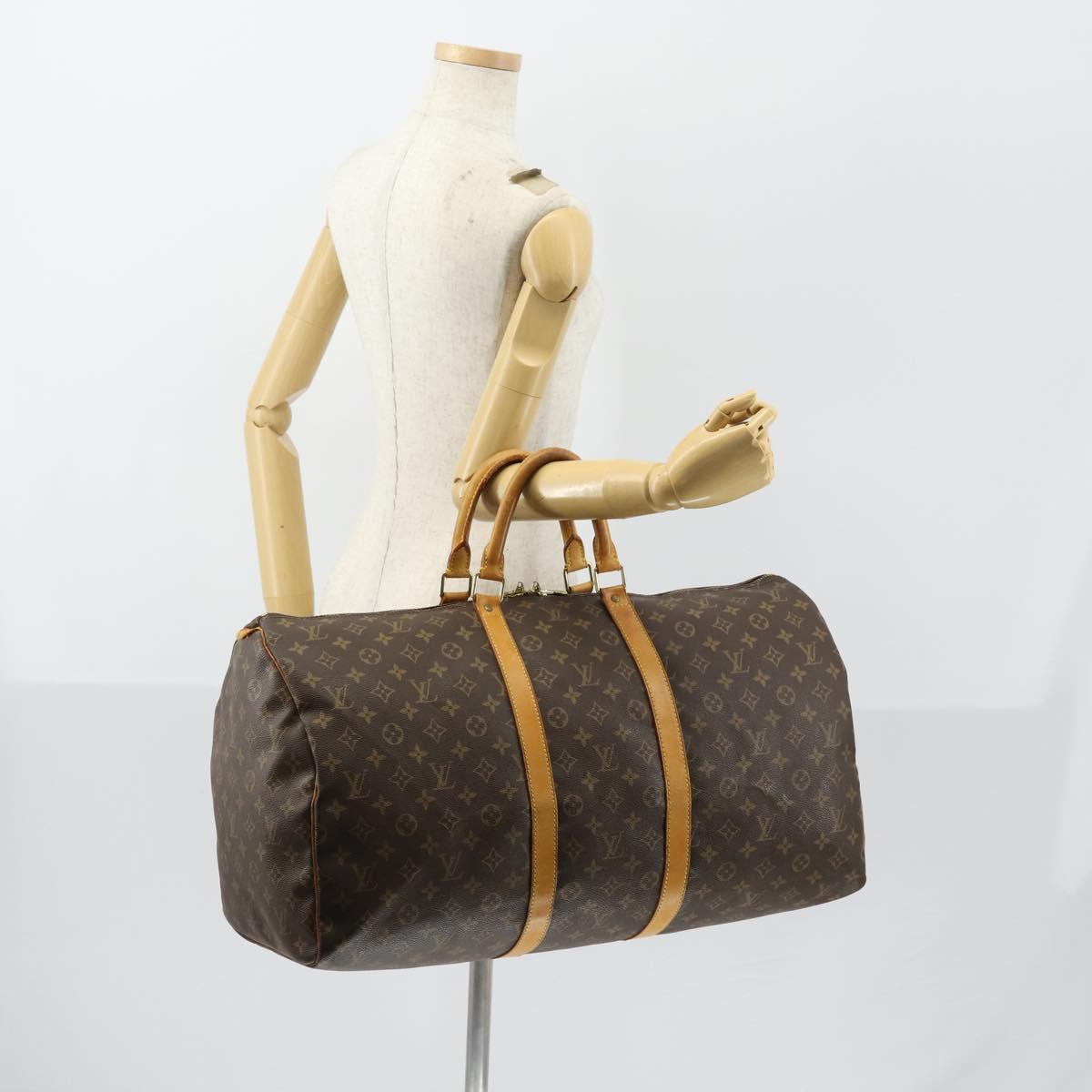 LOUIS VUITTON Monogram Keepall 55 Boston Bag M41424 LV Auth 154818