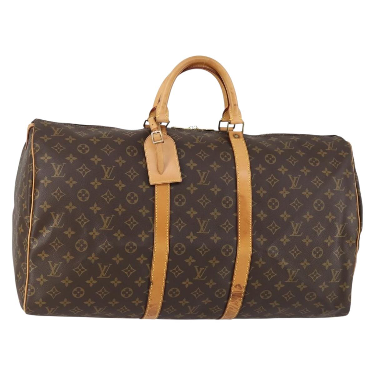 LOUIS VUITTON Monogram Keepall 55 Boston Bag M41424 LV Auth 154819