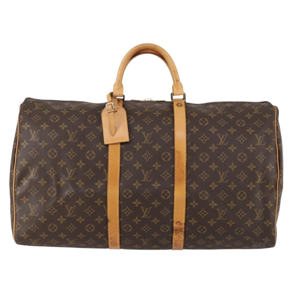 LOUIS VUITTON Monogram Keepall 55 Boston Bag M41424 LV Auth 154819