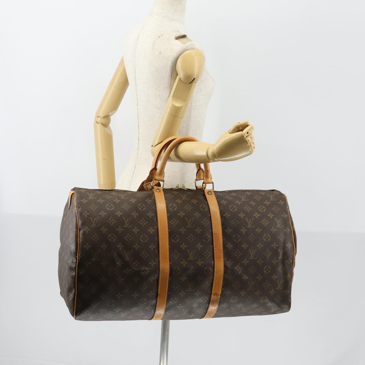 LOUIS VUITTON Monogram Keepall 55 Boston Bag M41424 LV Auth 154819