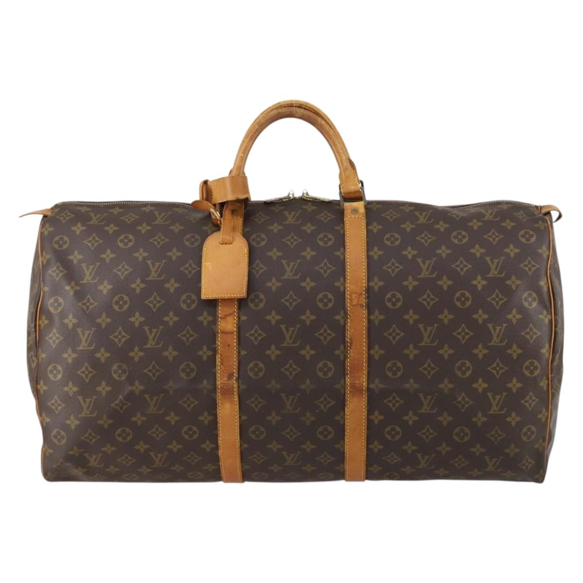 LOUIS VUITTON Monogram Keepall 60 Boston Bag M41422 LV Auth 154820