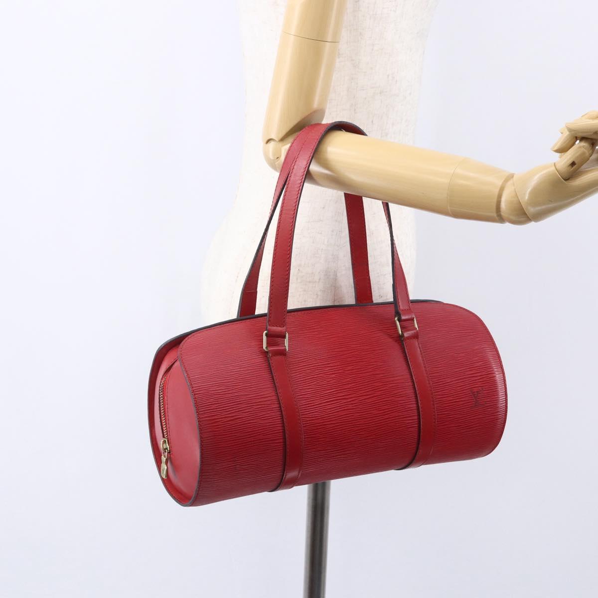LOUIS VUITTON Epi Soufflot Hand Bag Red M52227 LV Auth 154828