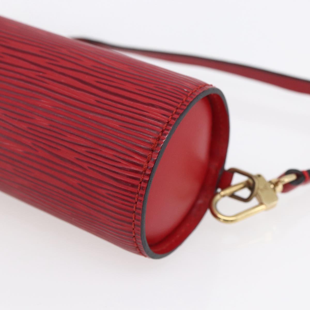 LOUIS VUITTON Epi Soufflot Pouch Accessory Pouch Red LV Auth 154829