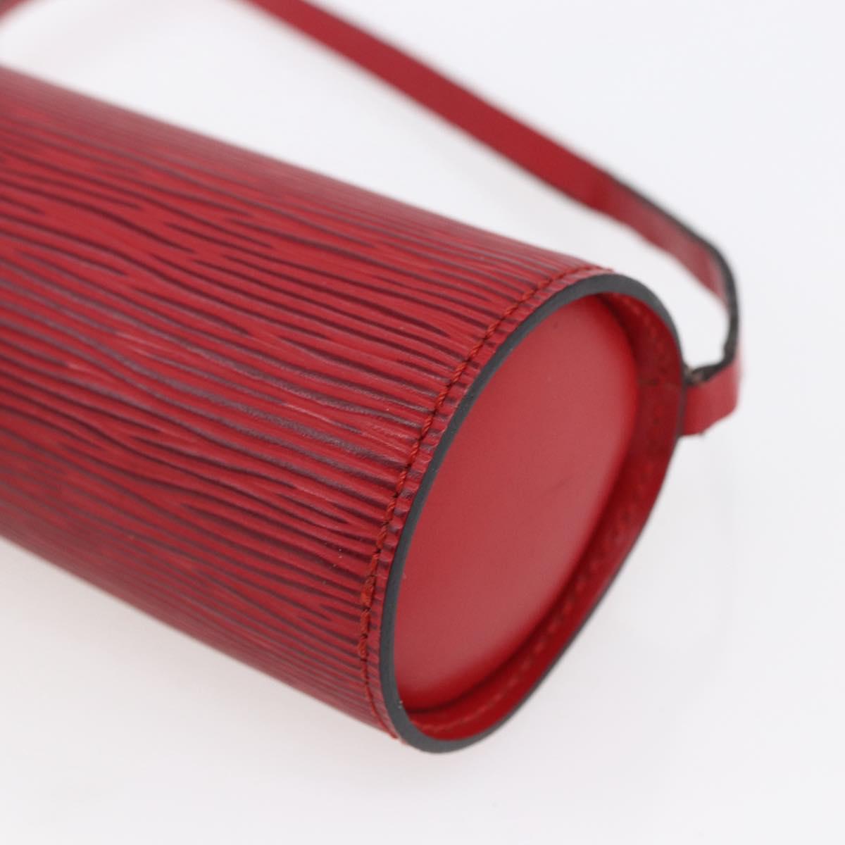 LOUIS VUITTON Epi Soufflot Pouch Accessory Pouch Red LV Auth 154829