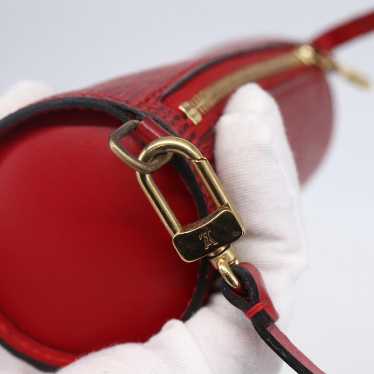 LOUIS VUITTON Epi Soufflot Pouch Accessory Pouch Red LV Auth 154829