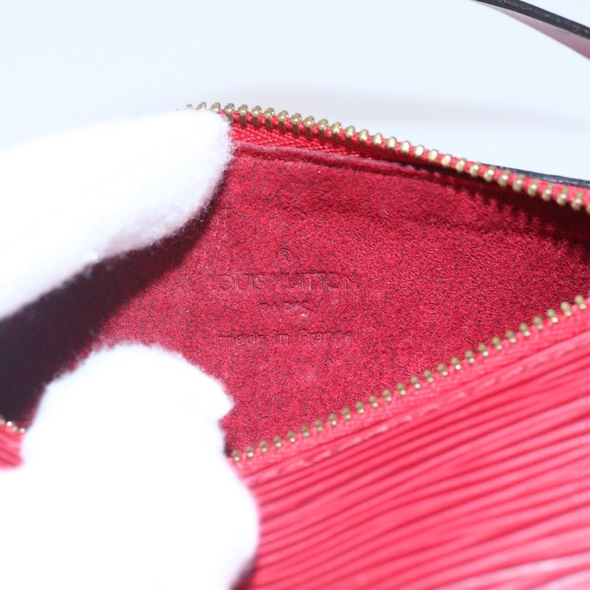 LOUIS VUITTON Epi Soufflot Pouch Accessory Pouch Red LV Auth 154829