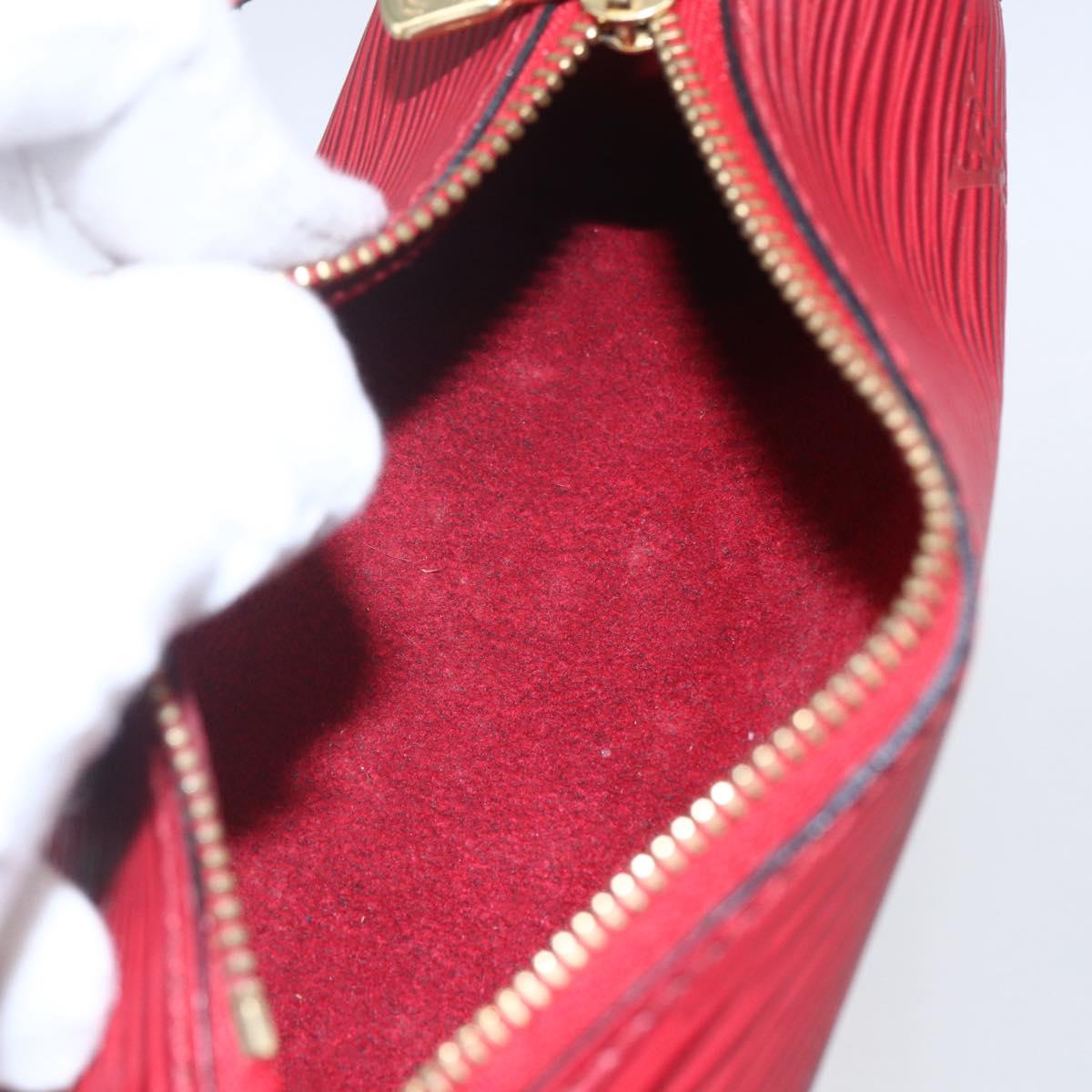 LOUIS VUITTON Epi Soufflot Pouch Accessory Pouch Red LV Auth 154829