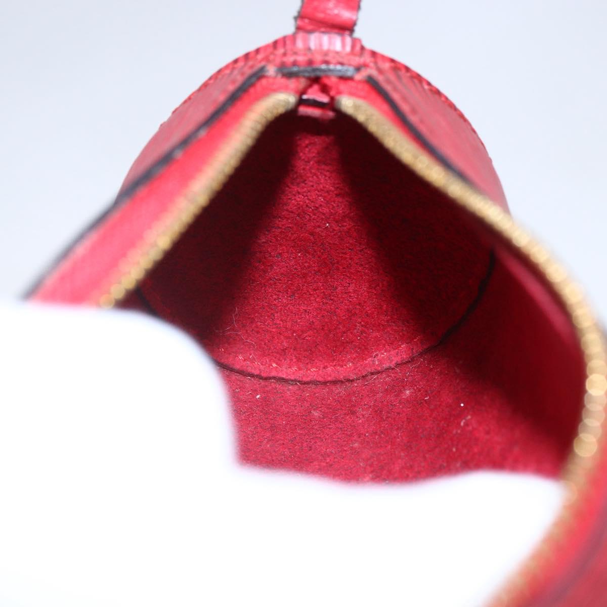 LOUIS VUITTON Epi Soufflot Pouch Accessory Pouch Red LV Auth 154829