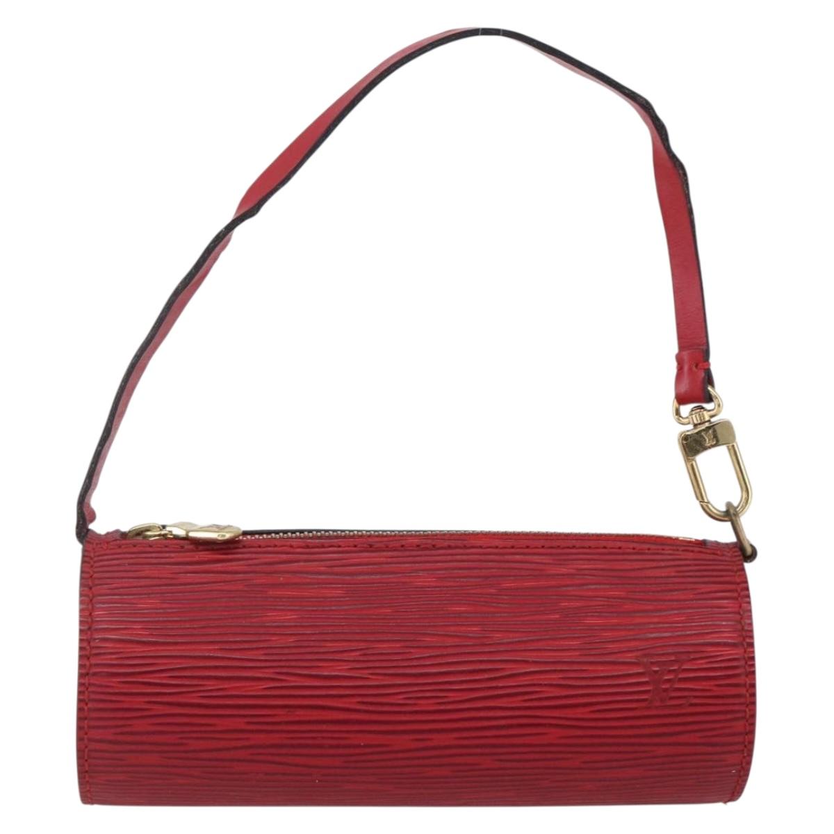 LOUIS VUITTON Epi Soufflot Pouch Accessory Pouch Red LV Auth 154829