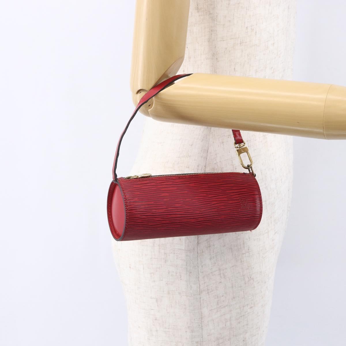 LOUIS VUITTON Epi Soufflot Pouch Accessory Pouch Red LV Auth 154829