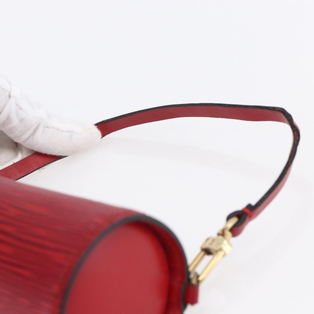 LOUIS VUITTON Epi Soufflot Pouch Accessory Pouch Red LV Auth 154829