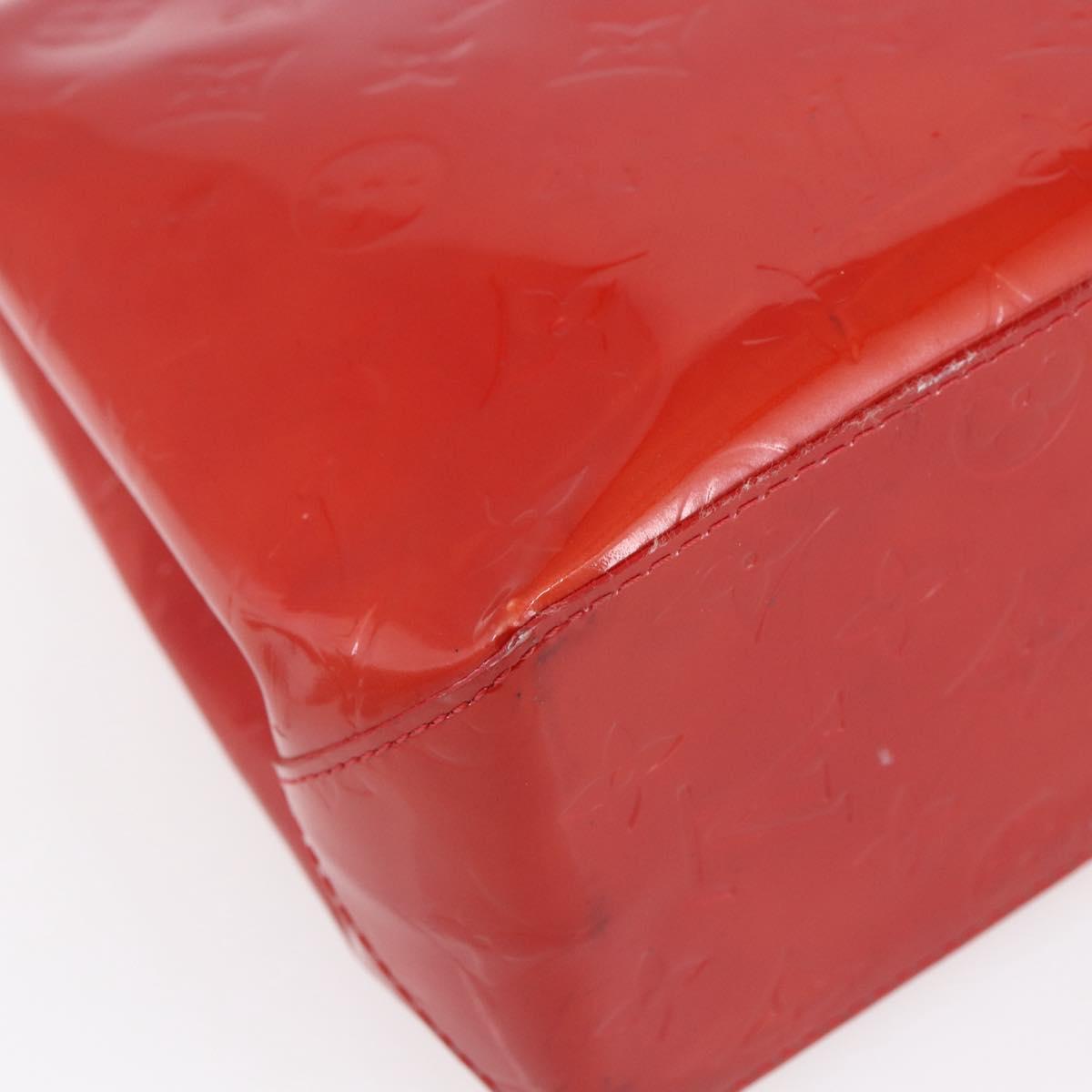 LOUIS VUITTON Monogram Vernis Reade PM Hand Bag Red Rouge M91088 LV Auth 154833