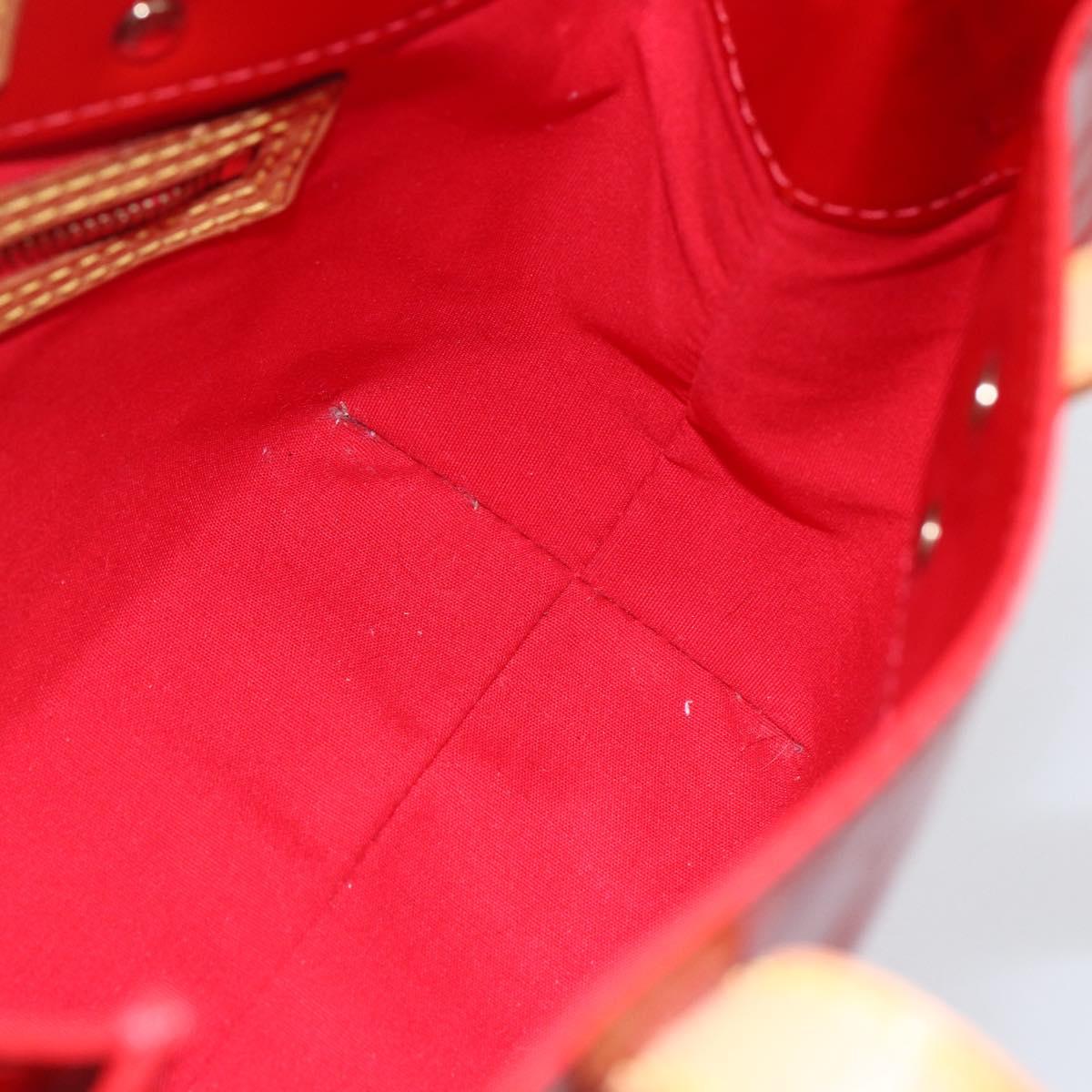 LOUIS VUITTON Monogram Vernis Reade PM Hand Bag Red Rouge M91088 LV Auth 154833