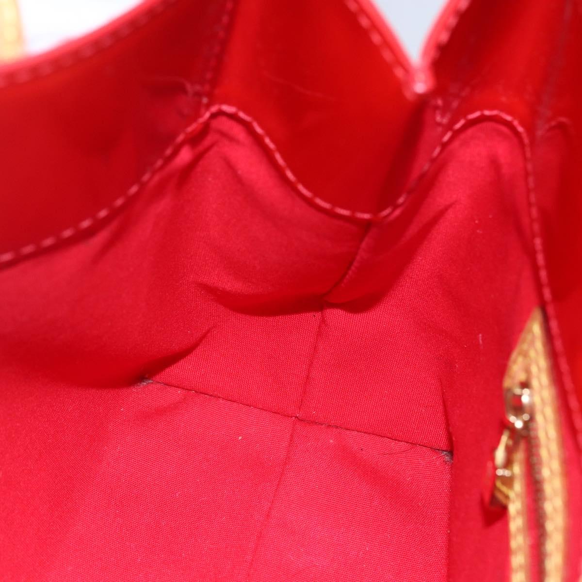 LOUIS VUITTON Monogram Vernis Reade PM Hand Bag Red Rouge M91088 LV Auth 154833