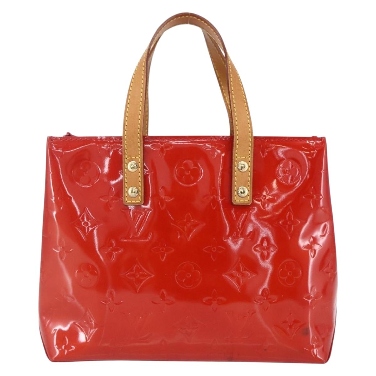 LOUIS VUITTON Monogram Vernis Reade PM Hand Bag Red Rouge M91088 LV Auth 154833