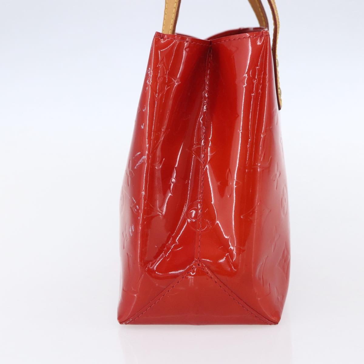 LOUIS VUITTON Monogram Vernis Reade PM Hand Bag Red Rouge M91088 LV Auth 154833