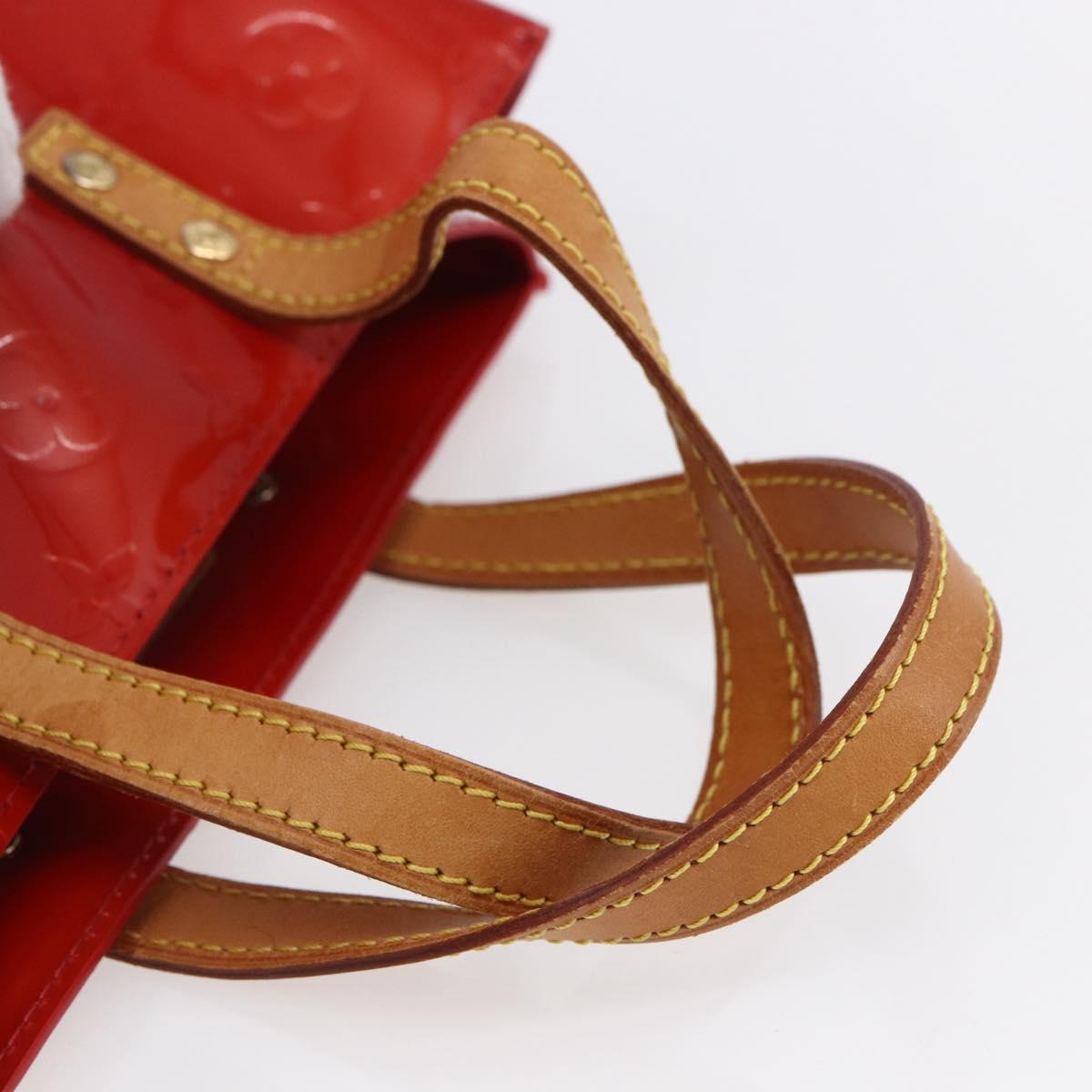 LOUIS VUITTON Monogram Vernis Reade PM Hand Bag Red Rouge M91088 LV Auth 154833