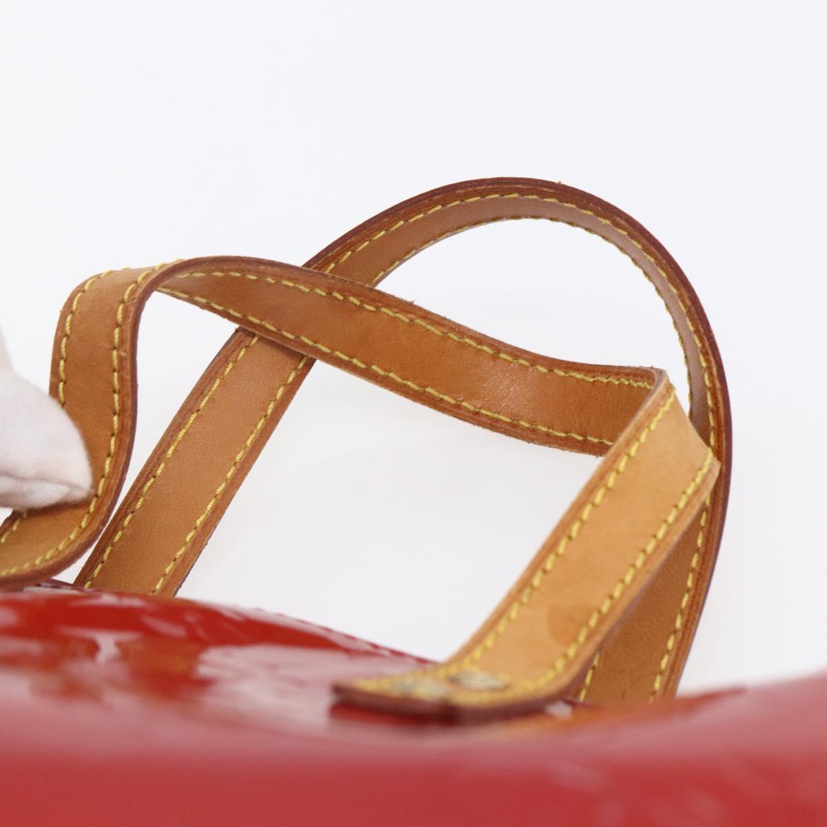 LOUIS VUITTON Monogram Vernis Reade PM Hand Bag Red Rouge M91088 LV Auth 154833