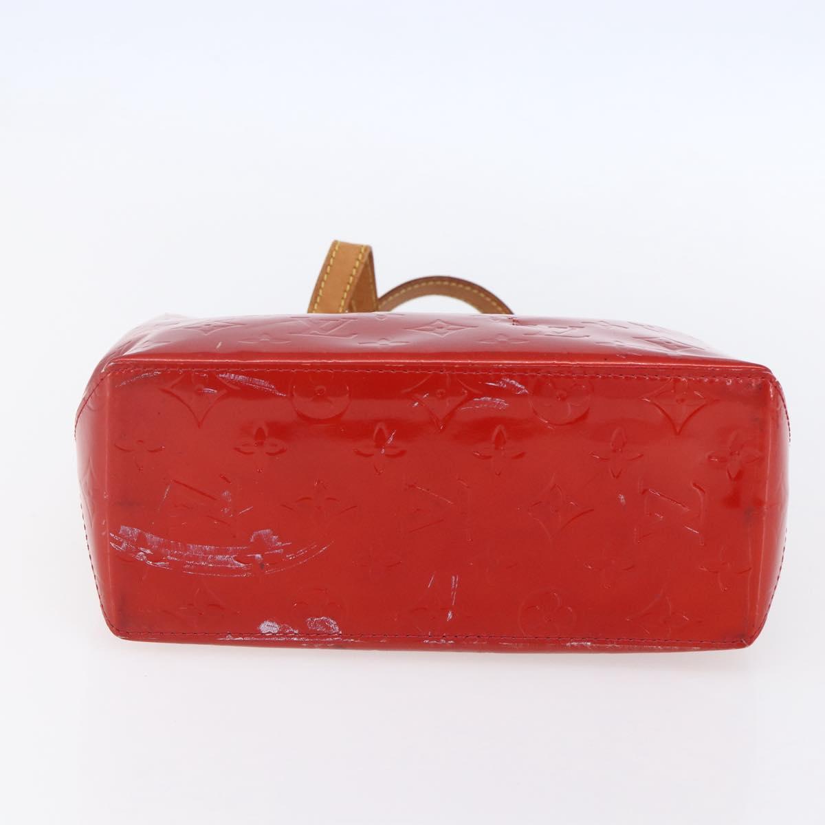 LOUIS VUITTON Monogram Vernis Reade PM Hand Bag Red Rouge M91088 LV Auth 154833