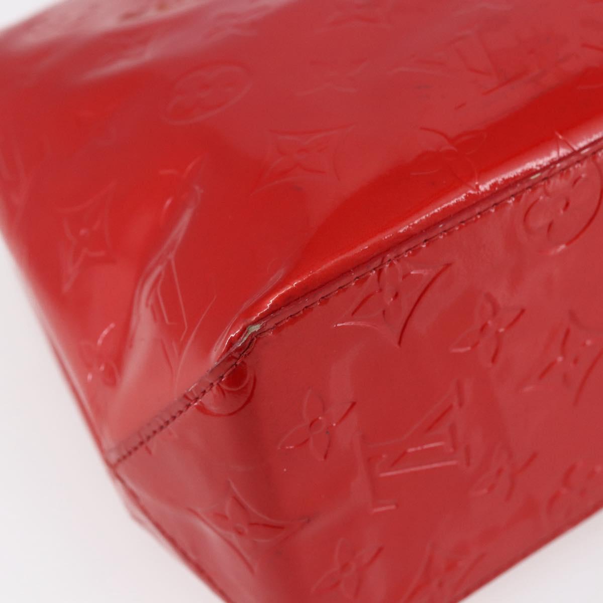 LOUIS VUITTON Monogram Vernis Reade PM Hand Bag Red Rouge M91088 LV Auth 154834