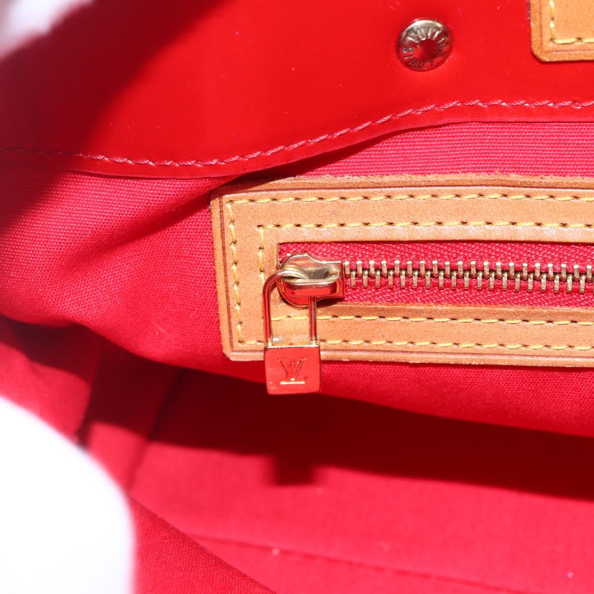 LOUIS VUITTON Monogram Vernis Reade PM Hand Bag Red Rouge M91088 LV Auth 154834