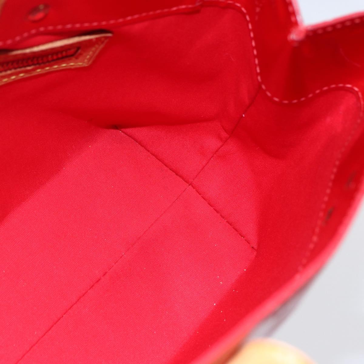 LOUIS VUITTON Monogram Vernis Reade PM Hand Bag Red Rouge M91088 LV Auth 154834