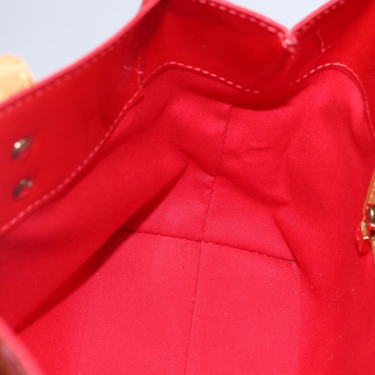 LOUIS VUITTON Monogram Vernis Reade PM Hand Bag Red Rouge M91088 LV Auth 154834