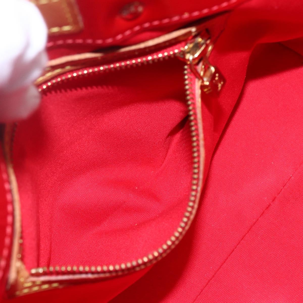 LOUIS VUITTON Monogram Vernis Reade PM Hand Bag Red Rouge M91088 LV Auth 154834