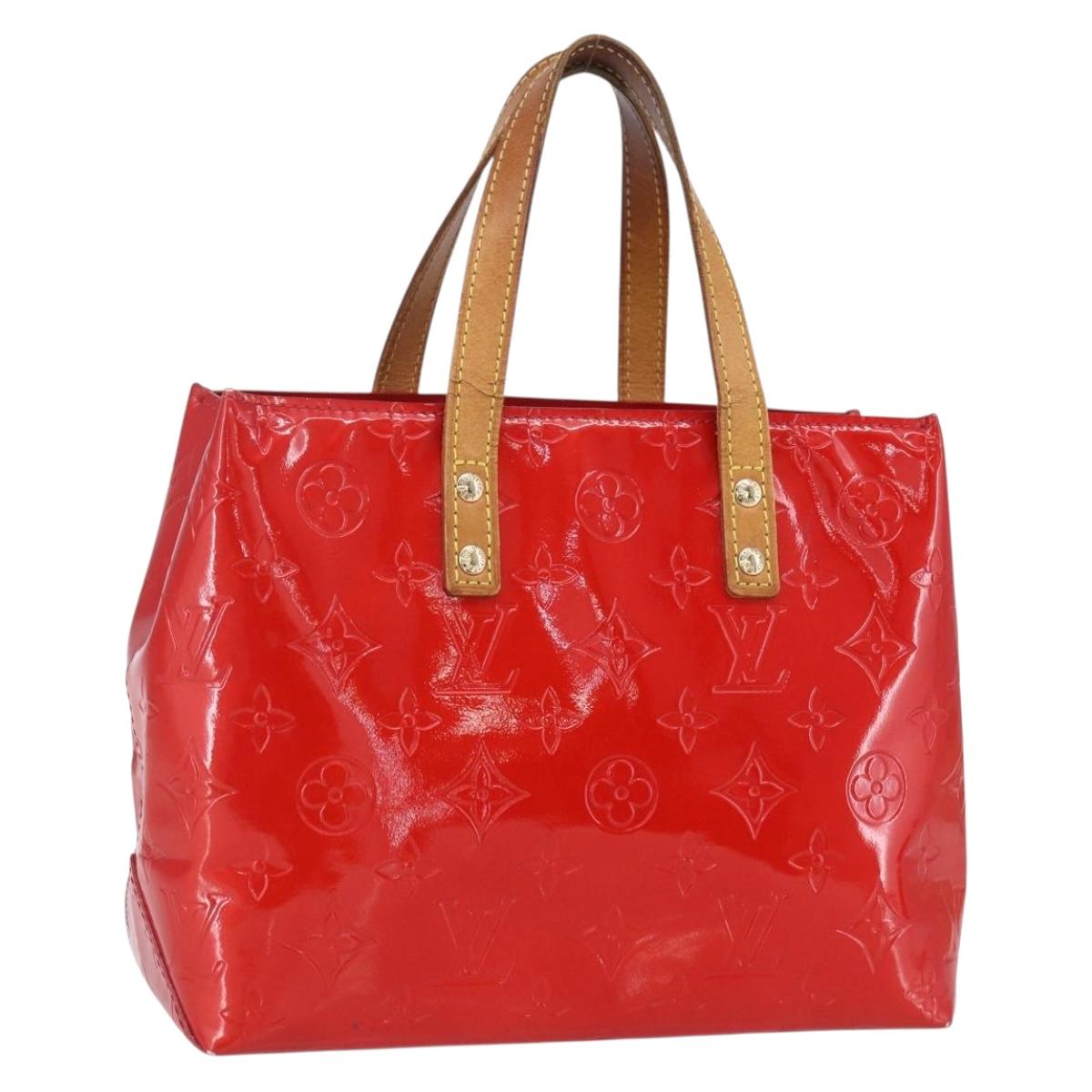 LOUIS VUITTON Monogram Vernis Reade PM Hand Bag Red Rouge M91088 LV Auth 154834