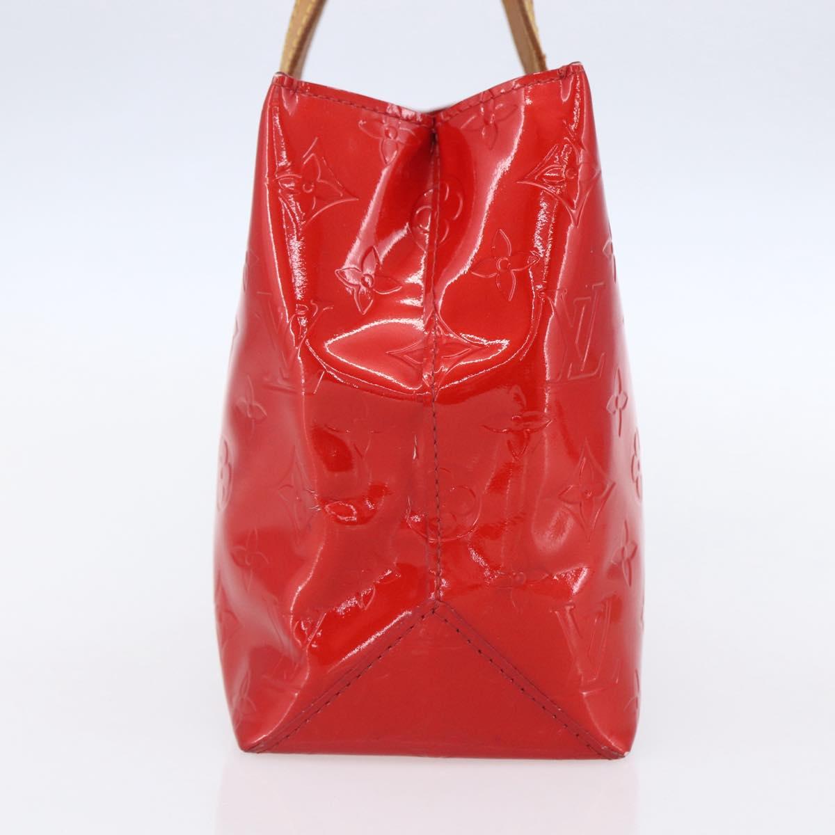 LOUIS VUITTON Monogram Vernis Reade PM Hand Bag Red Rouge M91088 LV Auth 154834