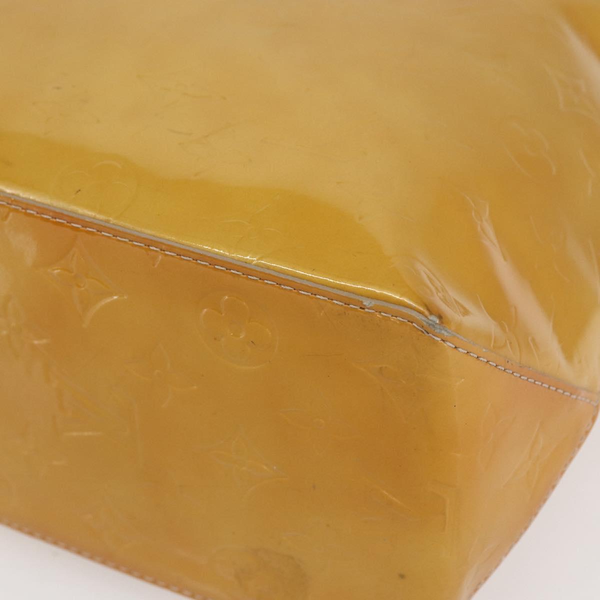 LOUIS VUITTON Monogram Vernis Reade MM Hand Bag Beige M91141 LV Auth 154837