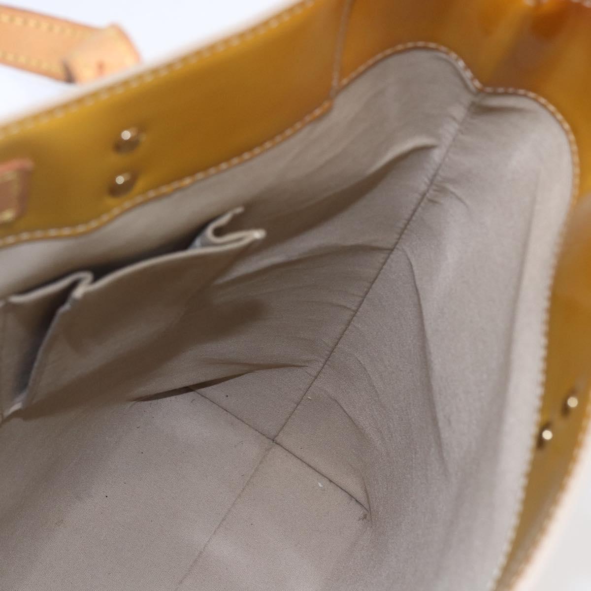 LOUIS VUITTON Monogram Vernis Reade MM Hand Bag Beige M91141 LV Auth 154837