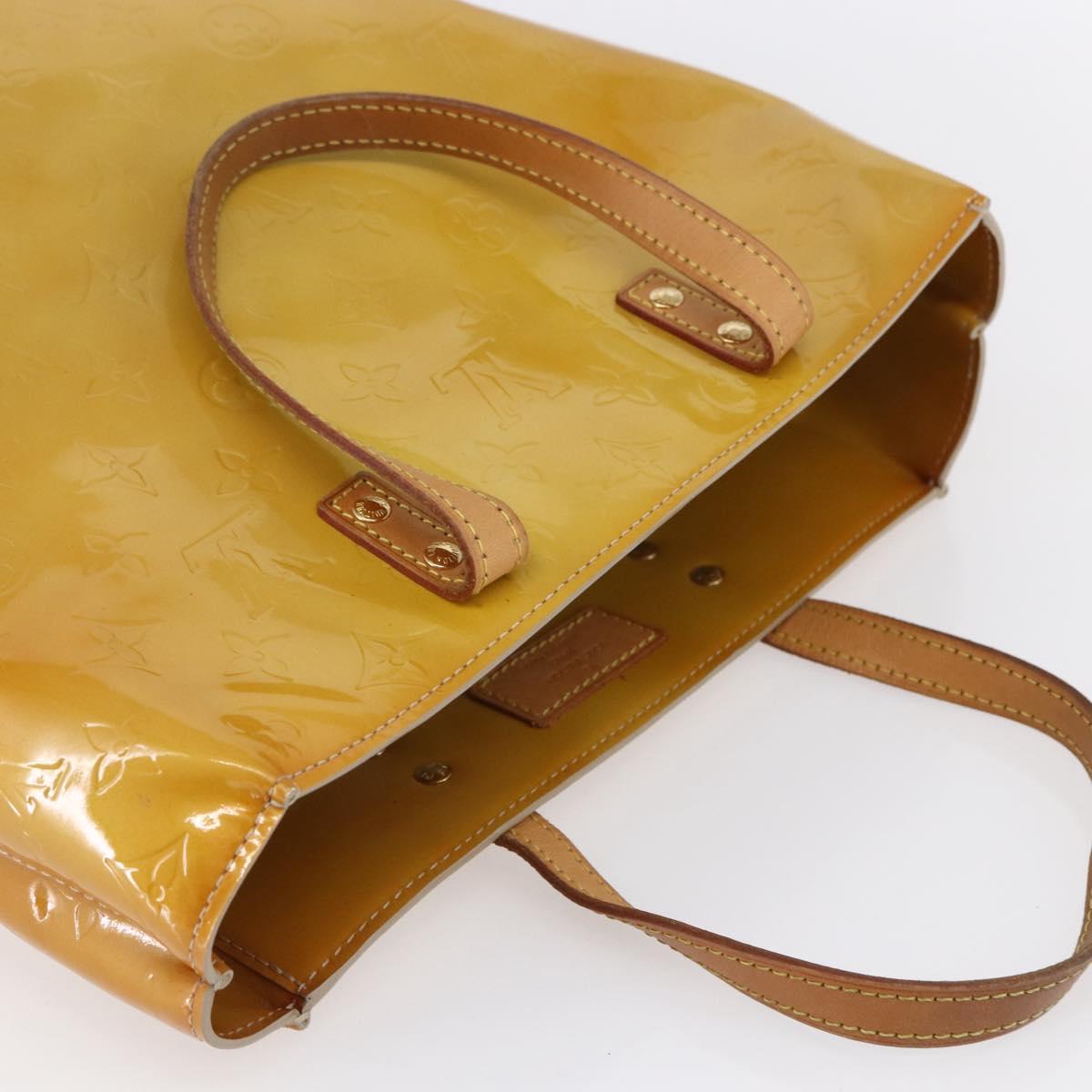 LOUIS VUITTON Monogram Vernis Reade MM Hand Bag Beige M91141 LV Auth 154837