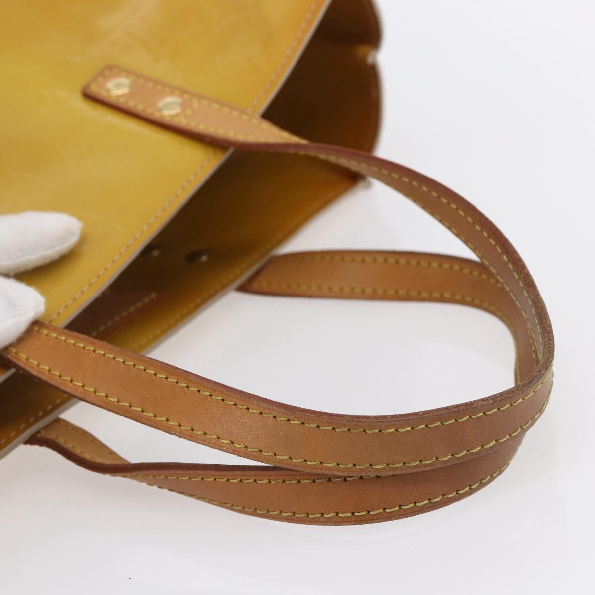 LOUIS VUITTON Monogram Vernis Reade MM Hand Bag Beige M91141 LV Auth 154837