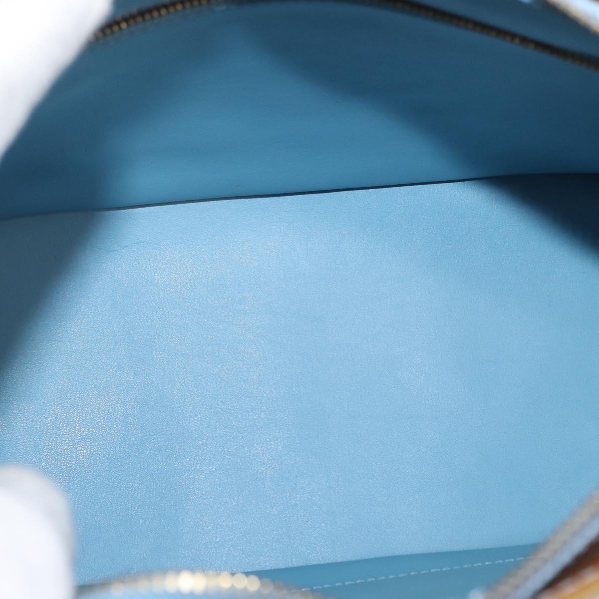 LOUIS VUITTON Monogram Vernis Houston Hand Bag Baby Blue M91005 LV Auth 154838