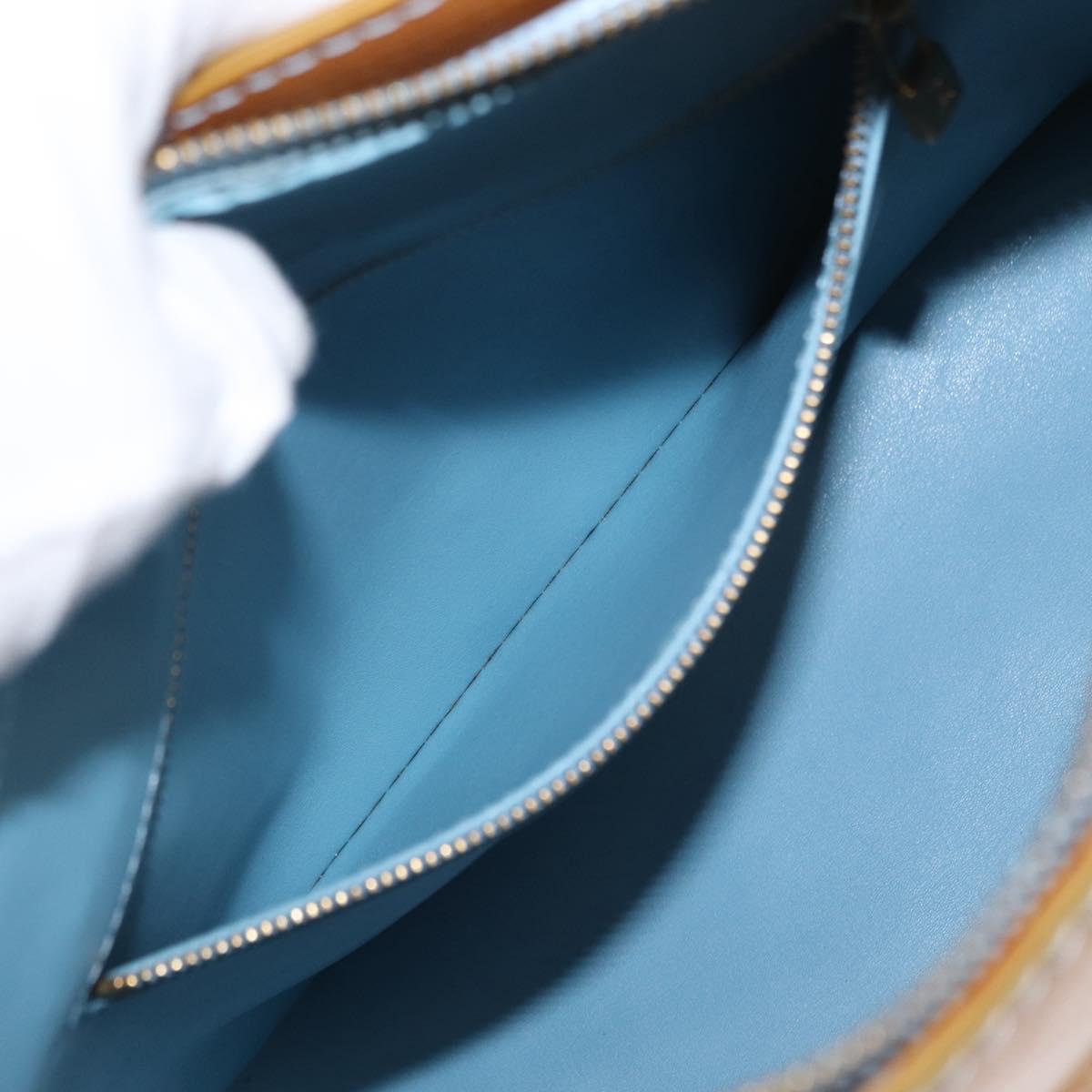 LOUIS VUITTON Monogram Vernis Houston Hand Bag Baby Blue M91005 LV Auth 154838