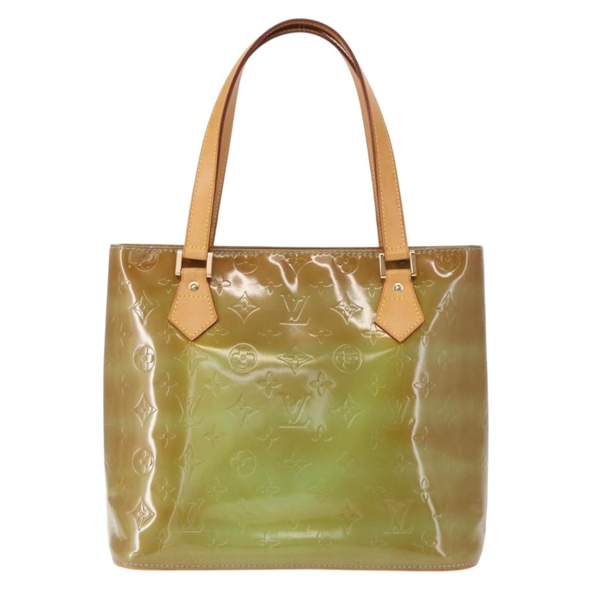 LOUIS VUITTON Monogram Vernis Houston Hand Bag Baby Blue M91005 LV Auth 154838