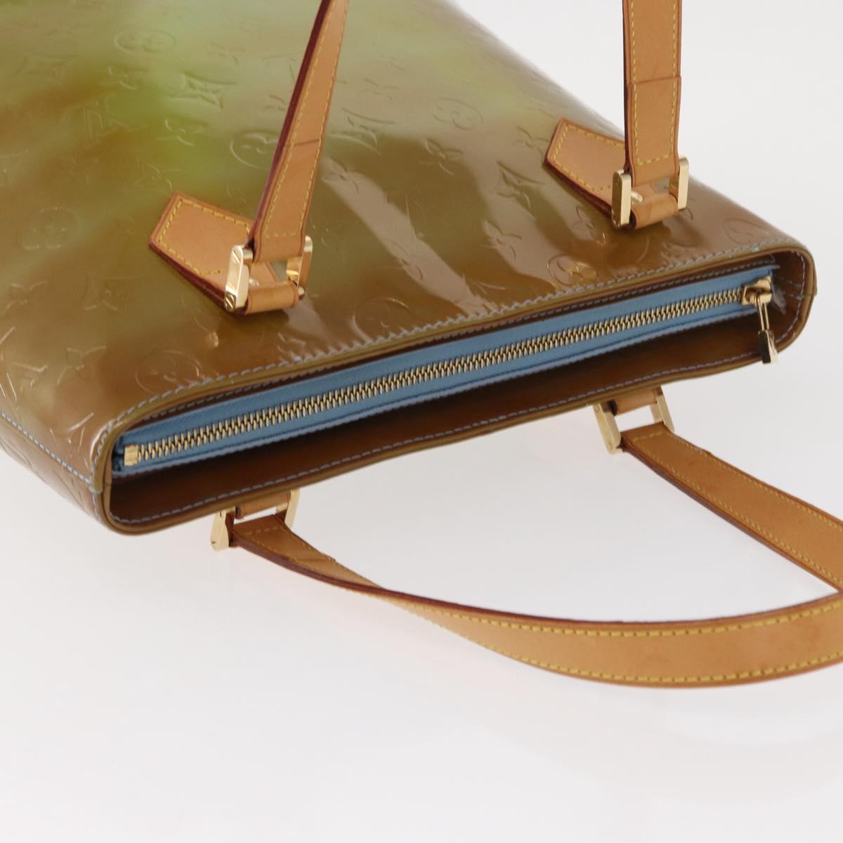 LOUIS VUITTON Monogram Vernis Houston Hand Bag Baby Blue M91005 LV Auth 154838