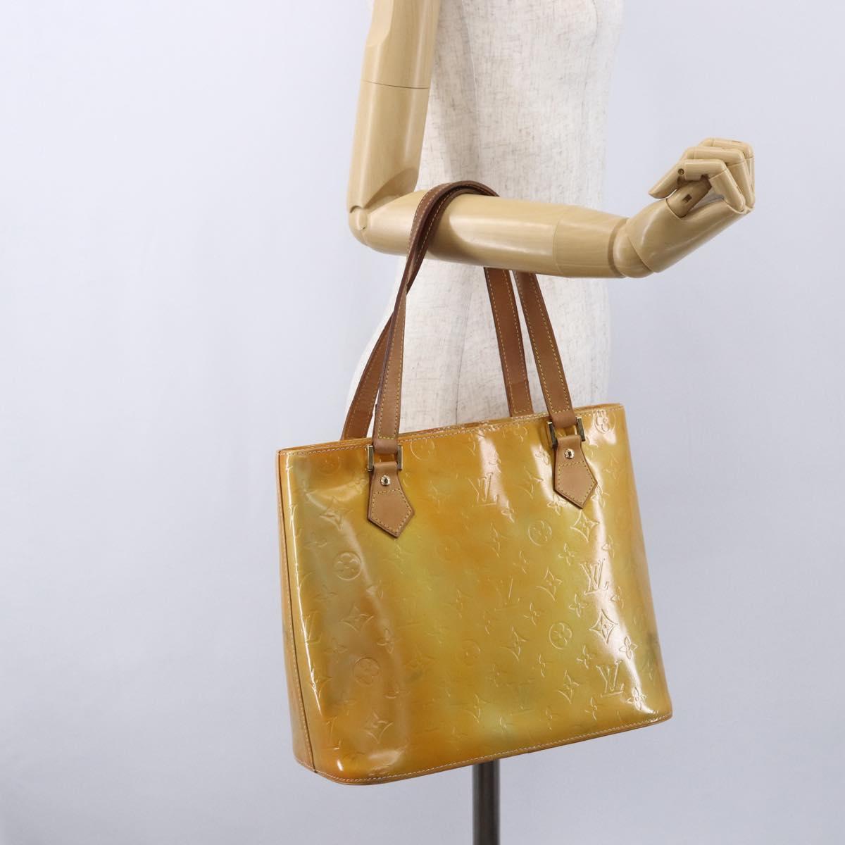 LOUIS VUITTON Monogram Vernis Houston Hand Bag Gris M91053 LV Auth 154839