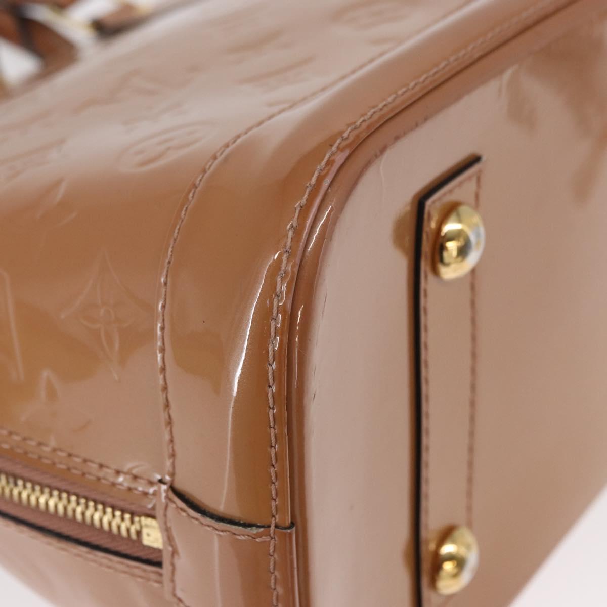 LOUIS VUITTON Monogram Vernis Alma PM Hand Bag Rose Velours M91583 Auth 154840