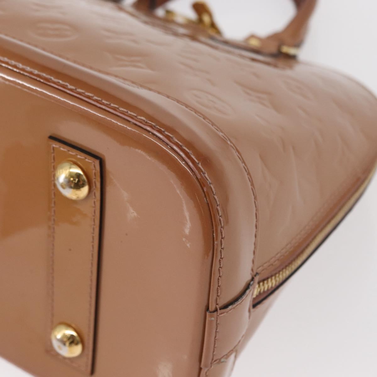 LOUIS VUITTON Monogram Vernis Alma PM Hand Bag Rose Velours M91583 Auth 154840